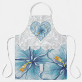 Hibiscus & kant TURQUOISE Schort (Voorkant)