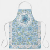Hibiscus & kant TURQUOISE Schort (Voorkant)
