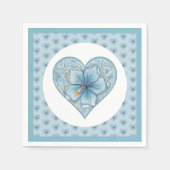 Hibiscus & kant TURQUOISE Servet (Voorkant)