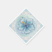 Hibiscus & kant TURQUOISE Servet (Hoek)
