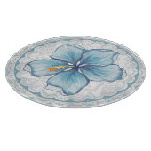 Hibiscus & kant TURQUOISE Snijplank (Hoek)