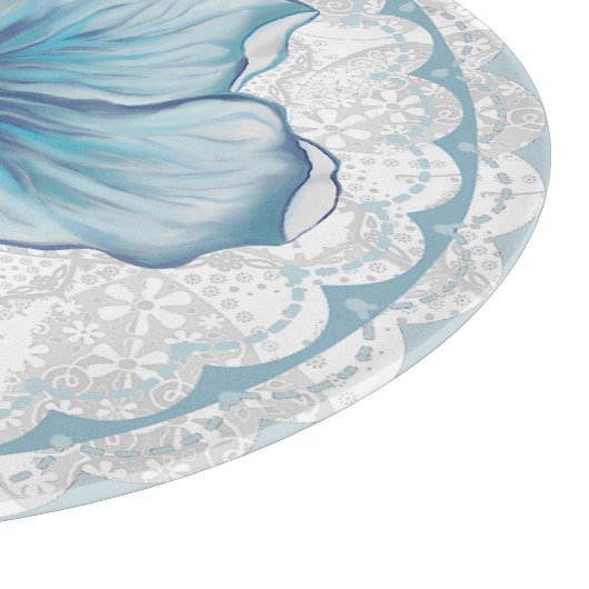 Hibiscus & kant TURQUOISE Snijplank (Hoek)