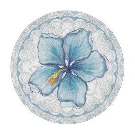 Hibiscus & kant TURQUOISE Snijplank