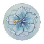 Hibiscus & kant TURQUOISE Snijplank (Voorkant)