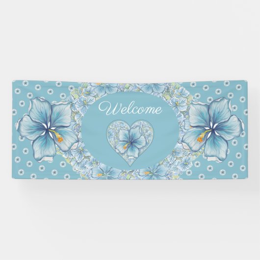 Hibiscus & kant TURQUOISE Spandoek (Horizontaal)