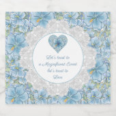 Hibiscus & kant TURQUOISE Sparkling Wijnetiket (Enkel label)