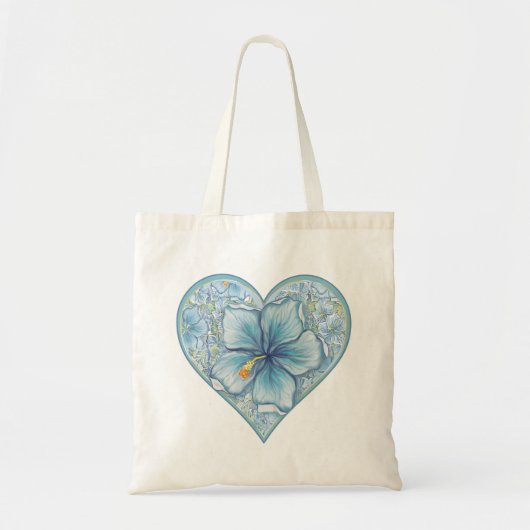 Hibiscus & kant TURQUOISE Tote Bag (Voorkant)
