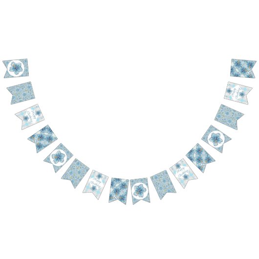 Hibiscus & kant TURQUOISE Vlaggetjes (Alle)