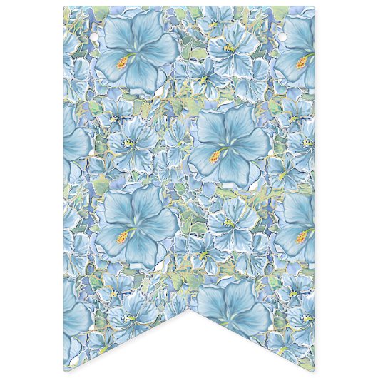 Hibiscus & kant TURQUOISE Vlaggetjes (Tweede vlag)