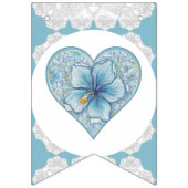 Hibiscus & kant TURQUOISE Vlaggetjes (Eerste vlag)