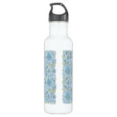 Hibiscus & kant TURQUOISE Waterfles (Achterkant)