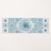 Hibiscus & kant TURQUOISE Yogamat (Voorkant (horizontaal))