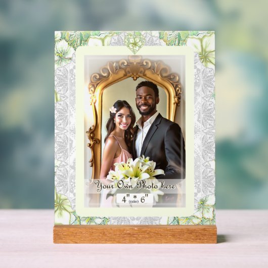 Hibiscus & kant WIT Acryl Bord (Neutraal)