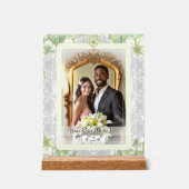 Hibiscus & kant WIT Acryl Bord (Voorkant)