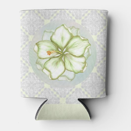 Hibiscus & kant WIT Blikjeskoeler (Voorkant)