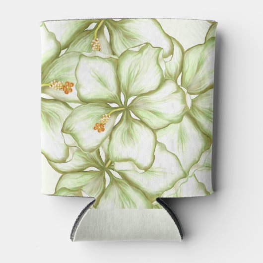 Hibiscus & kant WIT Blikjeskoeler (Voorkant)