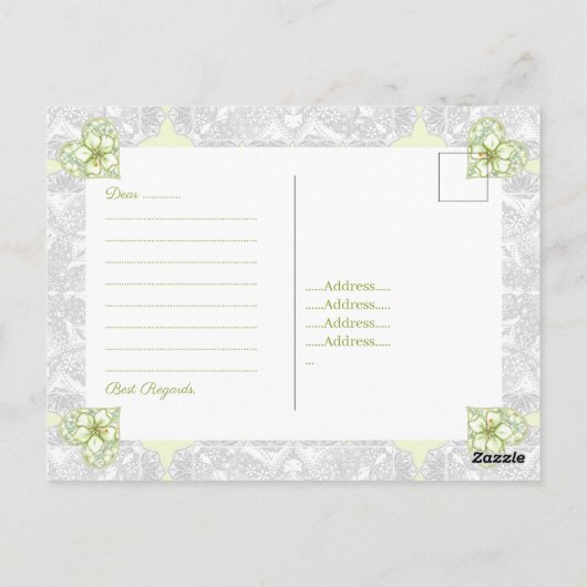 Hibiscus & kant WIT Briefkaart (Achterkant)