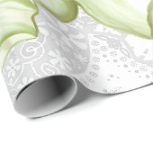 Hibiscus & kant WIT Cadeaupapier (Rol Hoek)