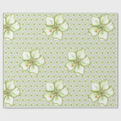 Hibiscus & kant WIT Cadeaupapier (Vlak)