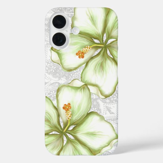 Hibiscus & kant WIT Case-Mate iPhone Case (Achterkant)
