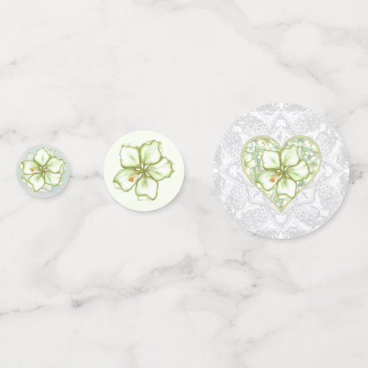 Hibiscus & kant WIT Confetti (Voorkanten)