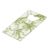 Hibiscus & kant WIT Creditkaart Flessenopener (Voorkant Gekanteld)