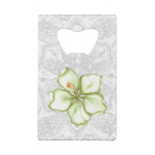 Hibiscus & kant WIT Creditkaart Flessenopener (Achterkant)