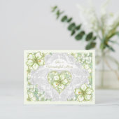 Hibiscus & kant WIT Feestdagenkaart (Staand voorkant)