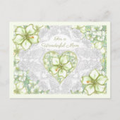 Hibiscus & kant WIT Feestdagenkaart (Voorkant)