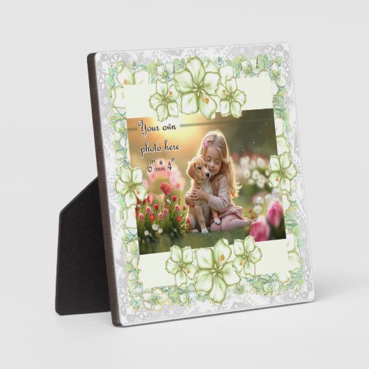 Hibiscus & kant WIT Fotoplaat (Voorkant)