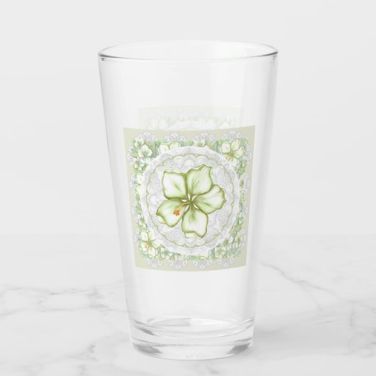 Hibiscus & kant WIT Glas (Achterkant)