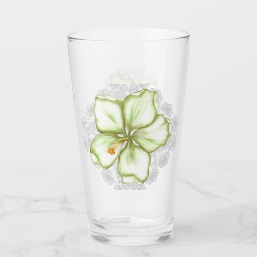 Hibiscus & kant WIT Glas (Achterkant)