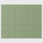 Hibiscus & kant WIT groen Cadeaupapier (Vlak)