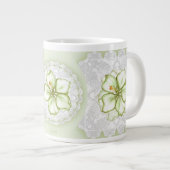 Hibiscus & kant WIT Grote Koffiekop (Voorkant rechts)