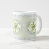 Hibiscus & kant WIT Grote Koffiekop (Voorkant rechts)