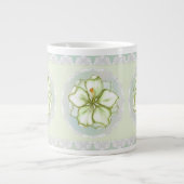 Hibiscus & kant WIT Grote Koffiekop (Voorkant)