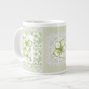 Hibiscus & kant WIT Grote Koffiekop