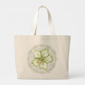 Hibiscus & kant WIT Grote Tote Bag (Achterkant)