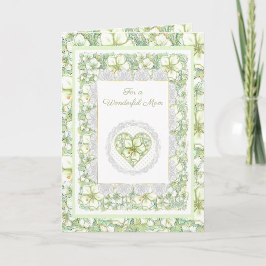 Hibiscus & kant WIT Kaart (Voorkant)