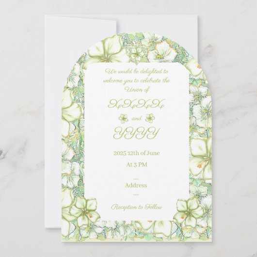 Hibiscus & kant WIT Kaart (Achterkant)