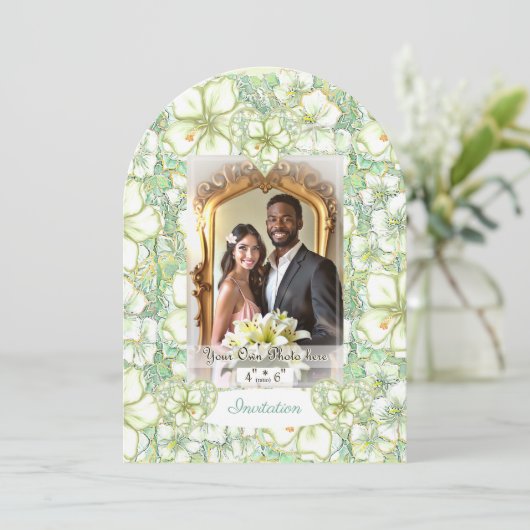 Hibiscus & kant WIT Kaart (Staand voorkant)