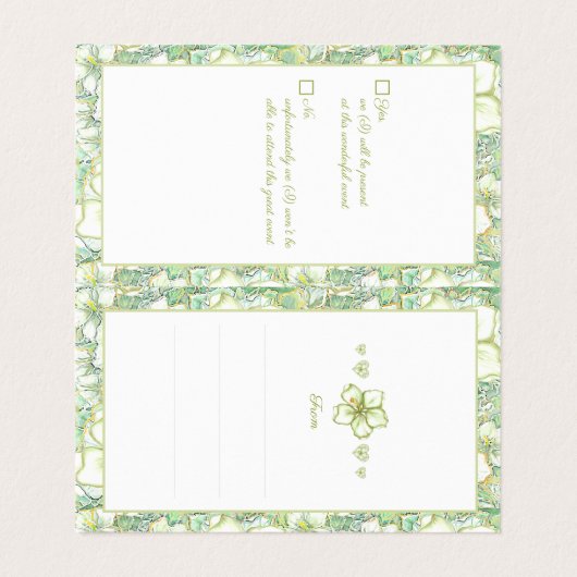 Hibiscus & kant WIT Kaart (Binnenkant ongevouwen)