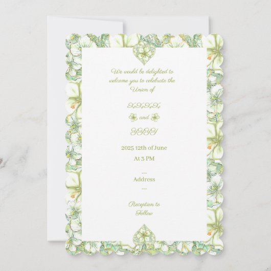 Hibiscus & kant WIT Kaart (Achterkant)