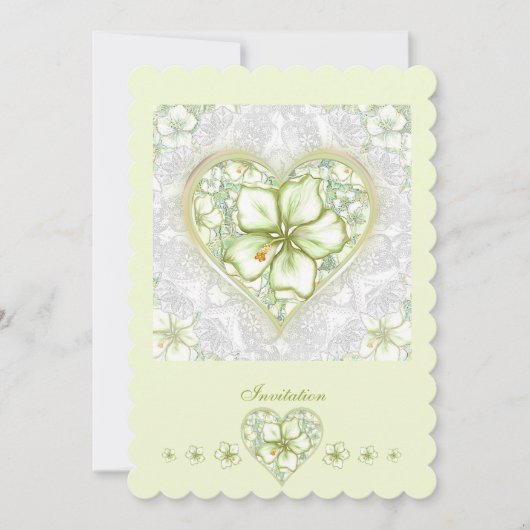 Hibiscus & kant WIT Kaart (Voorkant)