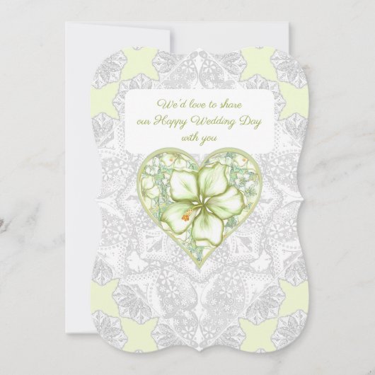 Hibiscus & kant WIT Kaart (Voorkant)