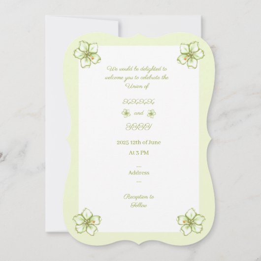 Hibiscus & kant WIT Kaart (Achterkant)