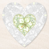 Hibiscus & kant WIT Kartonnen Onderzetters (Voorkant)