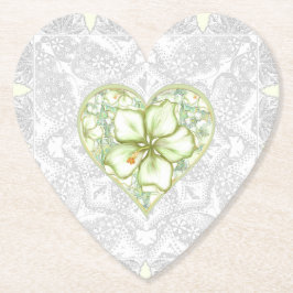 Hibiscus & kant WIT Kartonnen Onderzetters