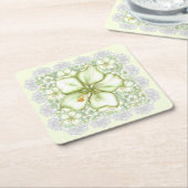 Hibiscus & kant WIT Kartonnen Onderzetters (Schuin)