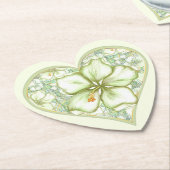 Hibiscus & kant WIT Kartonnen Onderzetters (Gekanteld)